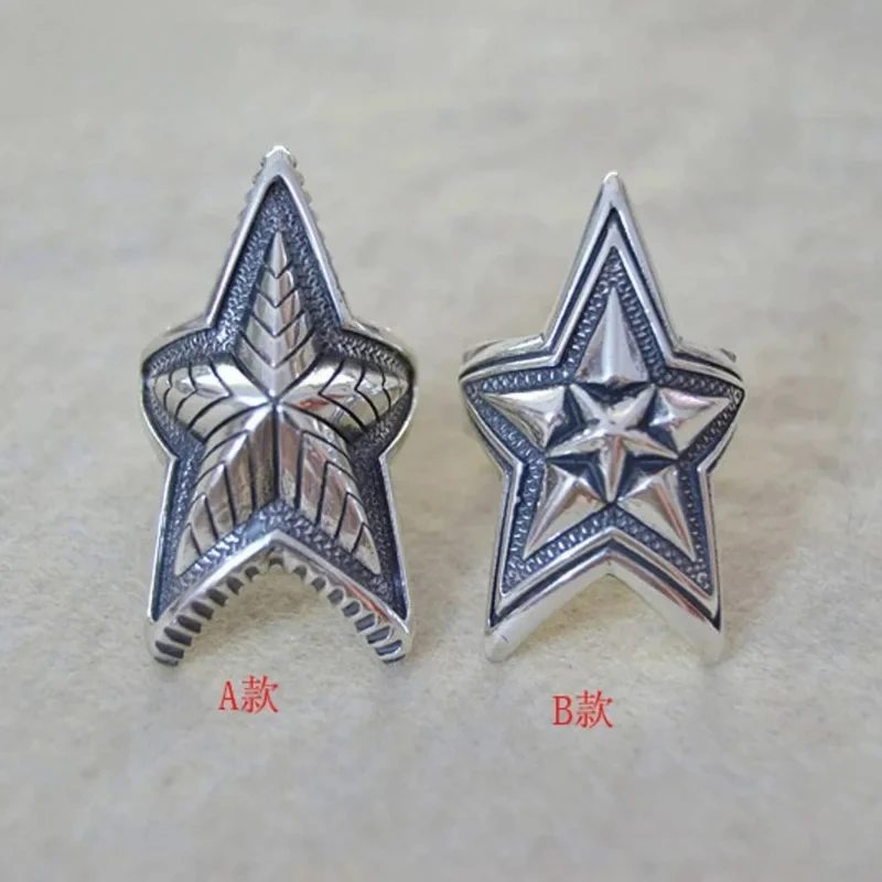 

New S925 Pure Silver Cody Sanderson Asian Star Retro Domineering Men's Ring Fashion Jewelry Accessories