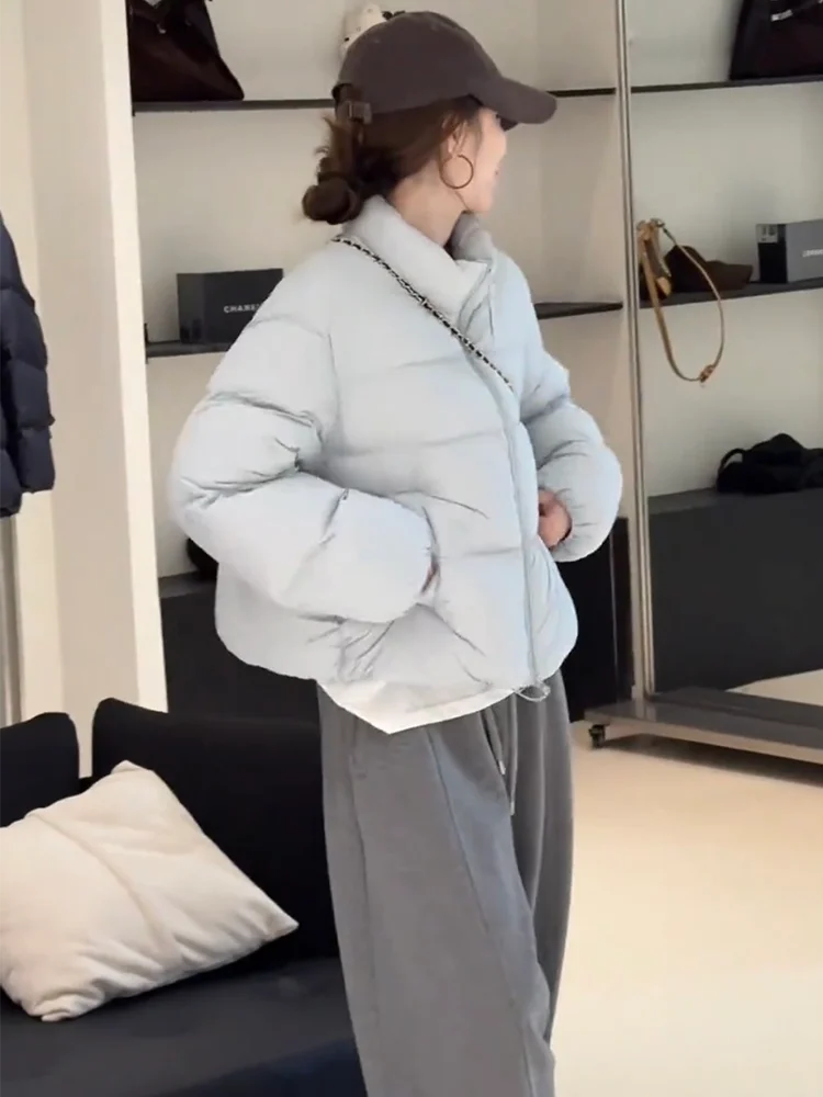 

Cloud Puff White Duck down Short Coat Women's Fashionable Warmth Winter New Style Compact Design Polyester Fiber Long Sleeve