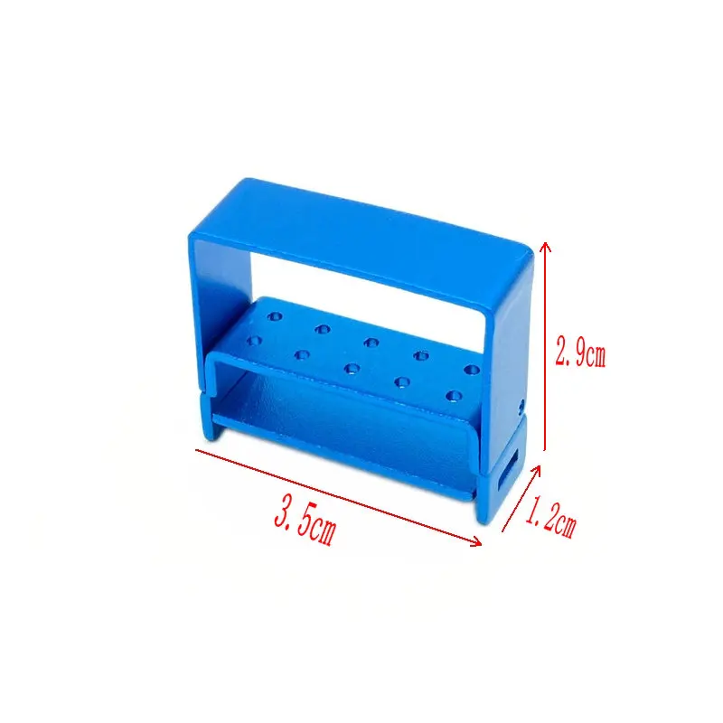 5 Holes/10 Holes Dental Burs Holder Block Dental Disinfection Box Aluminium for 1.6mm High Speed Burs Dentist Tool