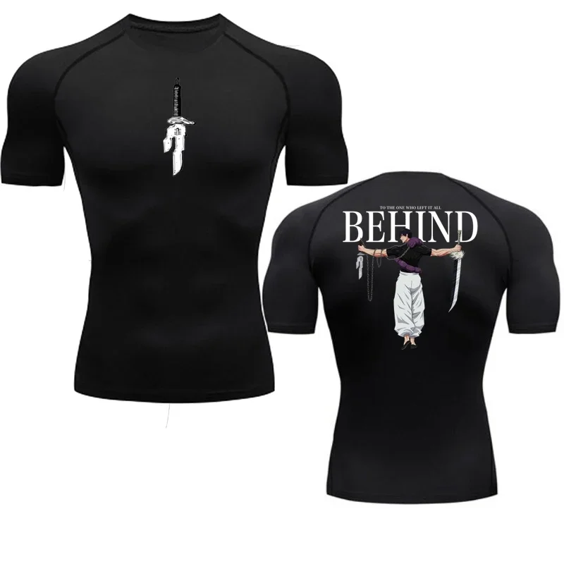 Anime Kompressionsshirt für Herren Bedruckt Atmungsaktiv Fußball Fitness Eng Anliegende Sportbekleidung Athletisch Schnelltrocknend Rash Guard Gym Reit-Oberteil