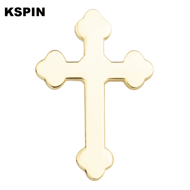 Golden Cross Badge Pin Brooch Icons XY0109