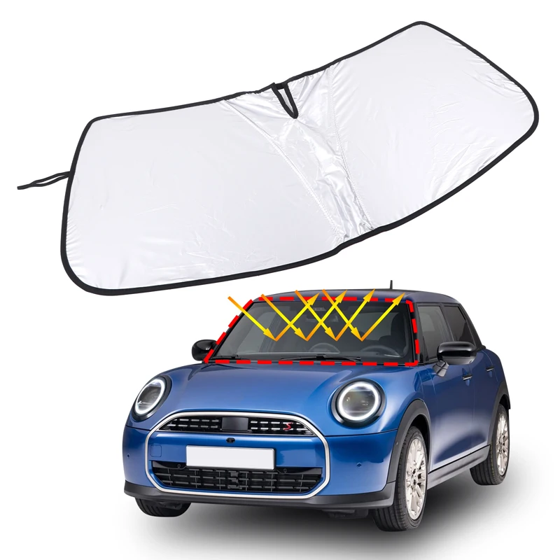 

Для BMW MINI Cooper 2019-2023 автомобильное стальное кольцо с памятью, переднее лобовое стекло, солнцезащитный козырек, солнцезащитный козырек, автомобильные аксессуары