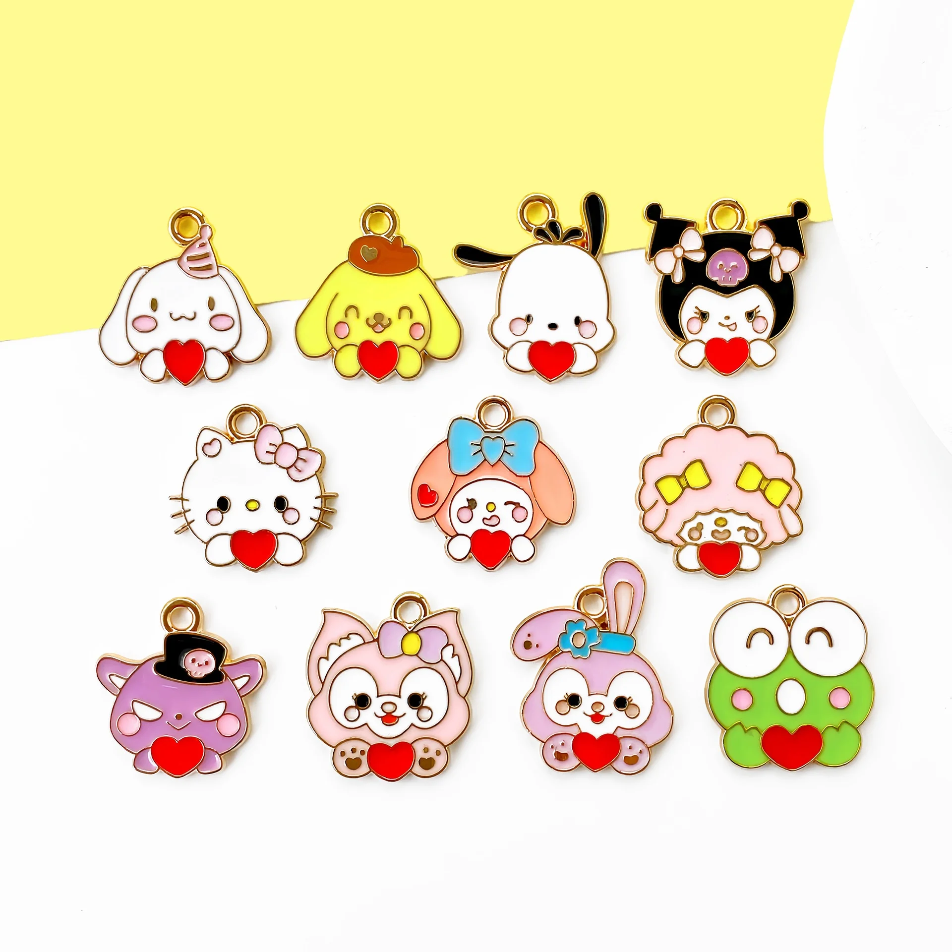 

22/110 шт. Sanrio Kuromi Star Dailu DIY сплав капельное масло ювелирные аксессуары мультяшные аксессуары для волос брелок кулон ручная веревка