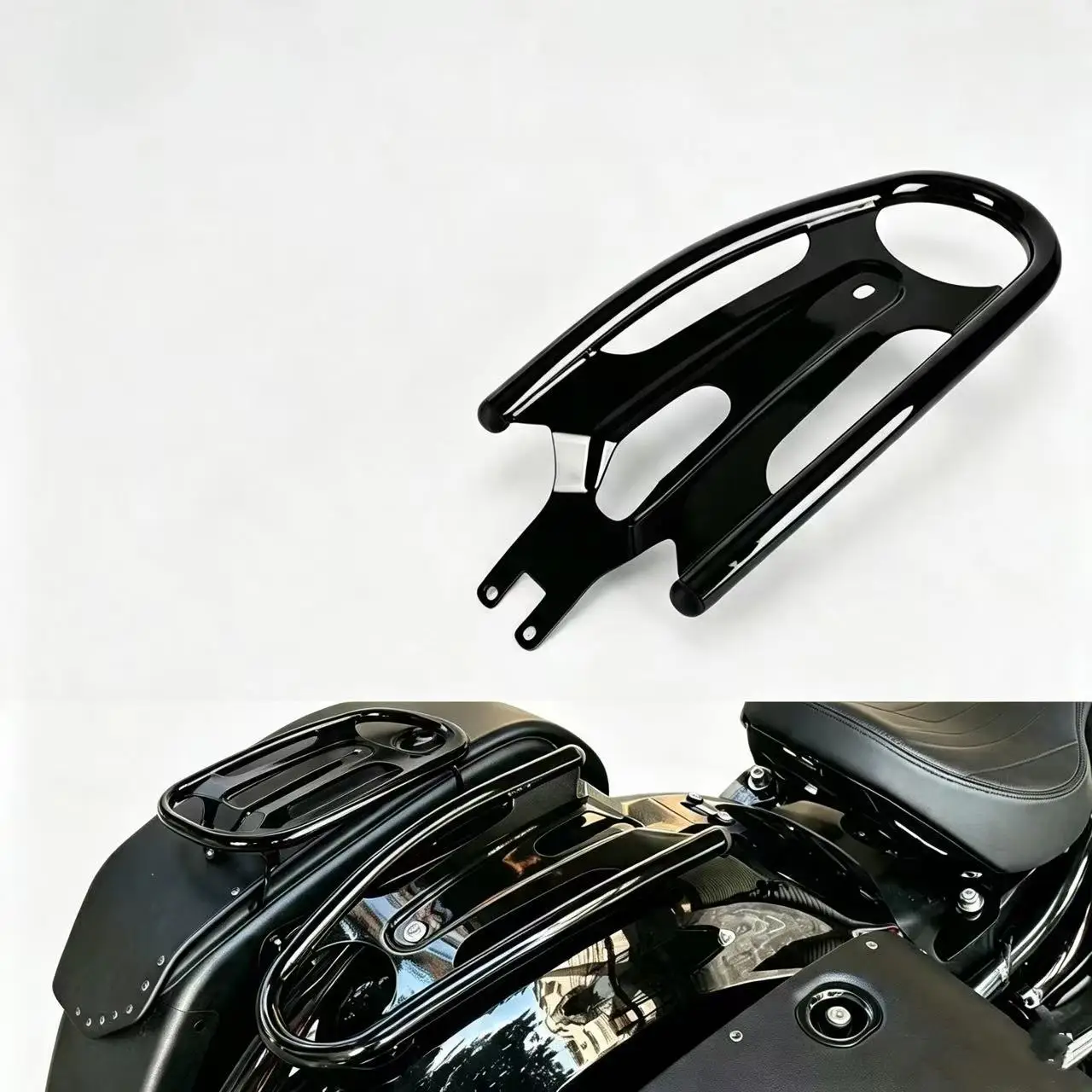 Zwart/Chroom Bobber Style Bagagerek Roestvrij Staal Achterbagagedrager Geschikt Voor BMW R18 Classic R 18 100 Jaar 2020-2026