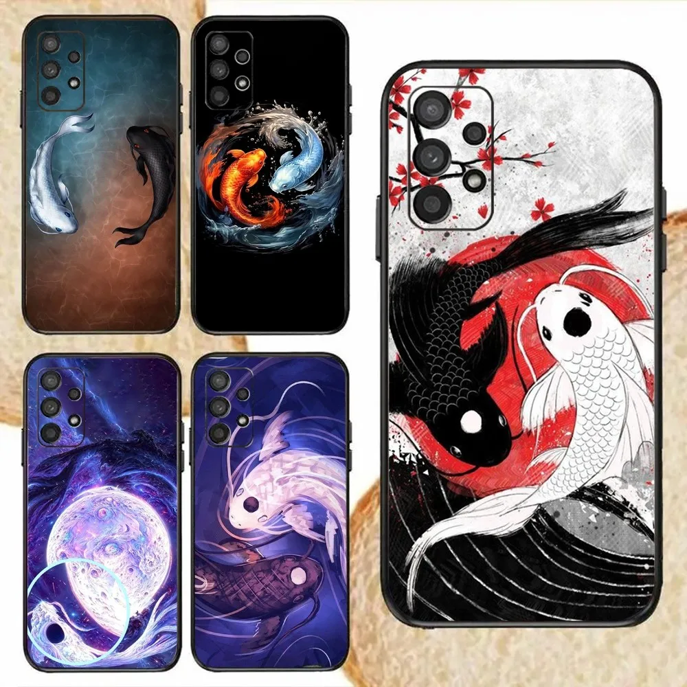 

Koi Fish Yin Yang Art Phone Case For Samsung Galaxy S24,S20,S21,S22,S23,Fe,Lite,Plus,Ultra,Note Shell