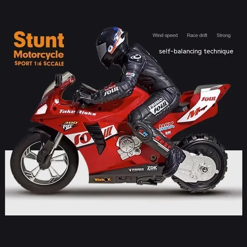 2024 Remote Control Stunt Motorcycle Self-balancing Motorcycle Tilt Head Drift Rotation Kid High Speed Remote Control Racing Car