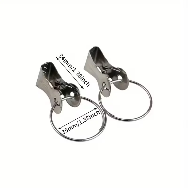 20Pcs Stainless Steel Curtain Clips With Hooks Shark Clip Hanging Clamps Window Curtain Hook Clips For Home Decoration Crafts