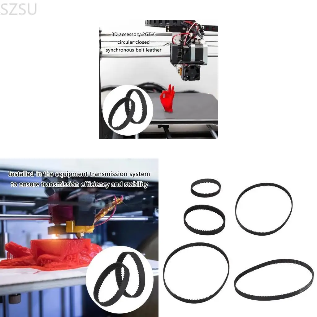 SZSU 2GT-6 GT2 Belt 110/158/180/300/752mm Length 2GT Synchronous Belt GT2 Closed Looping Timing Belt Replacement