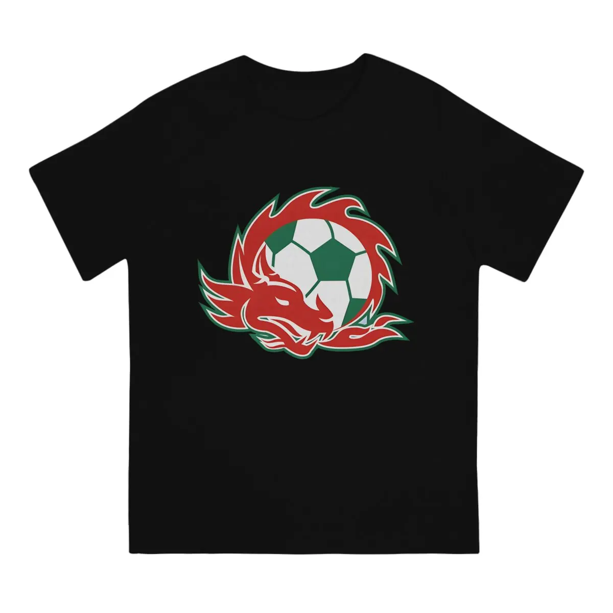 Soccer Ball Welsh Cool Dragon T Shirt Gothic Crewneck TShirt Harajuku Clothes Polyester