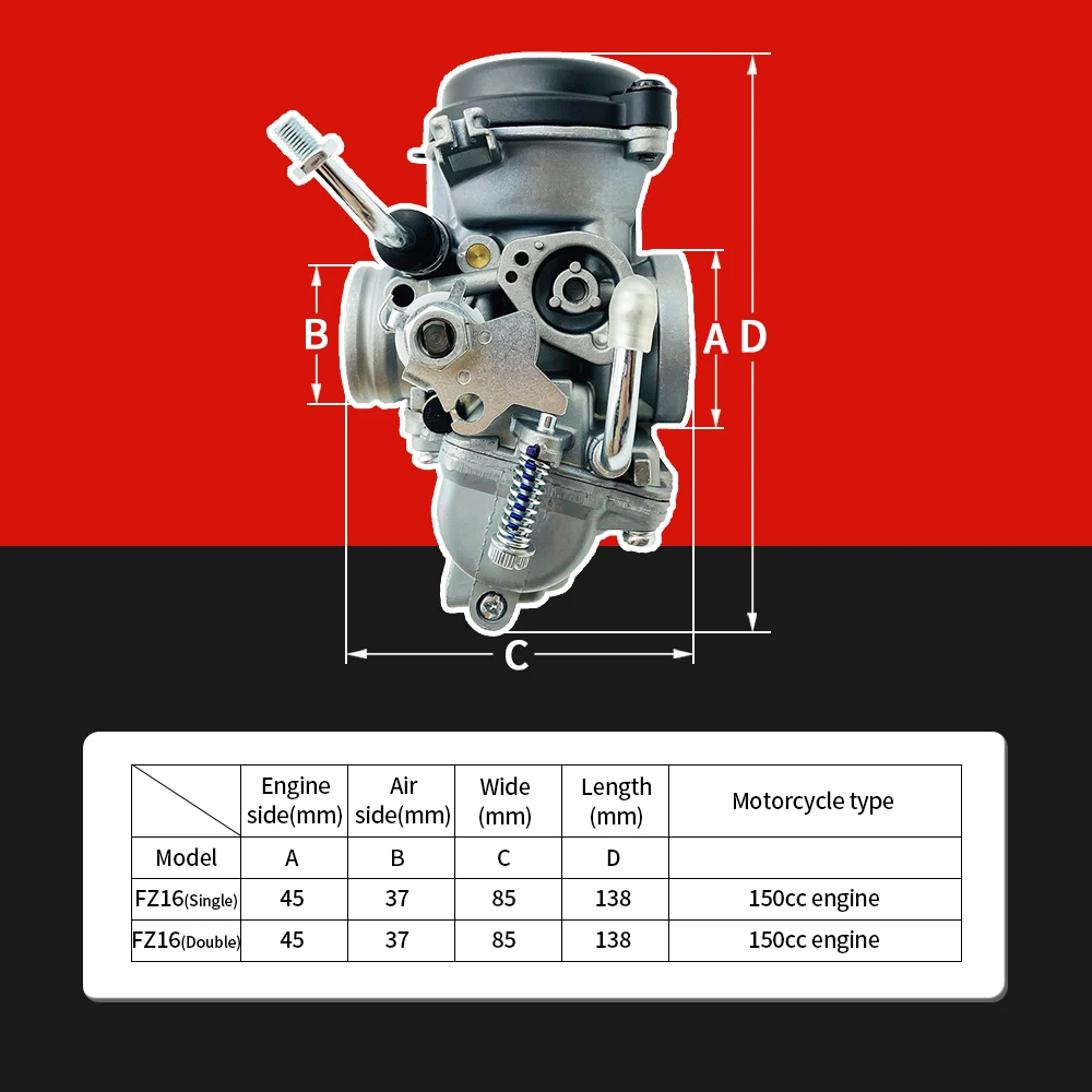 Carburateur de moto pour les touristes, câble d\'accélérateur simple, Yamaha Fz16, Byson, Fazer, Fzs, Bajaj, TV