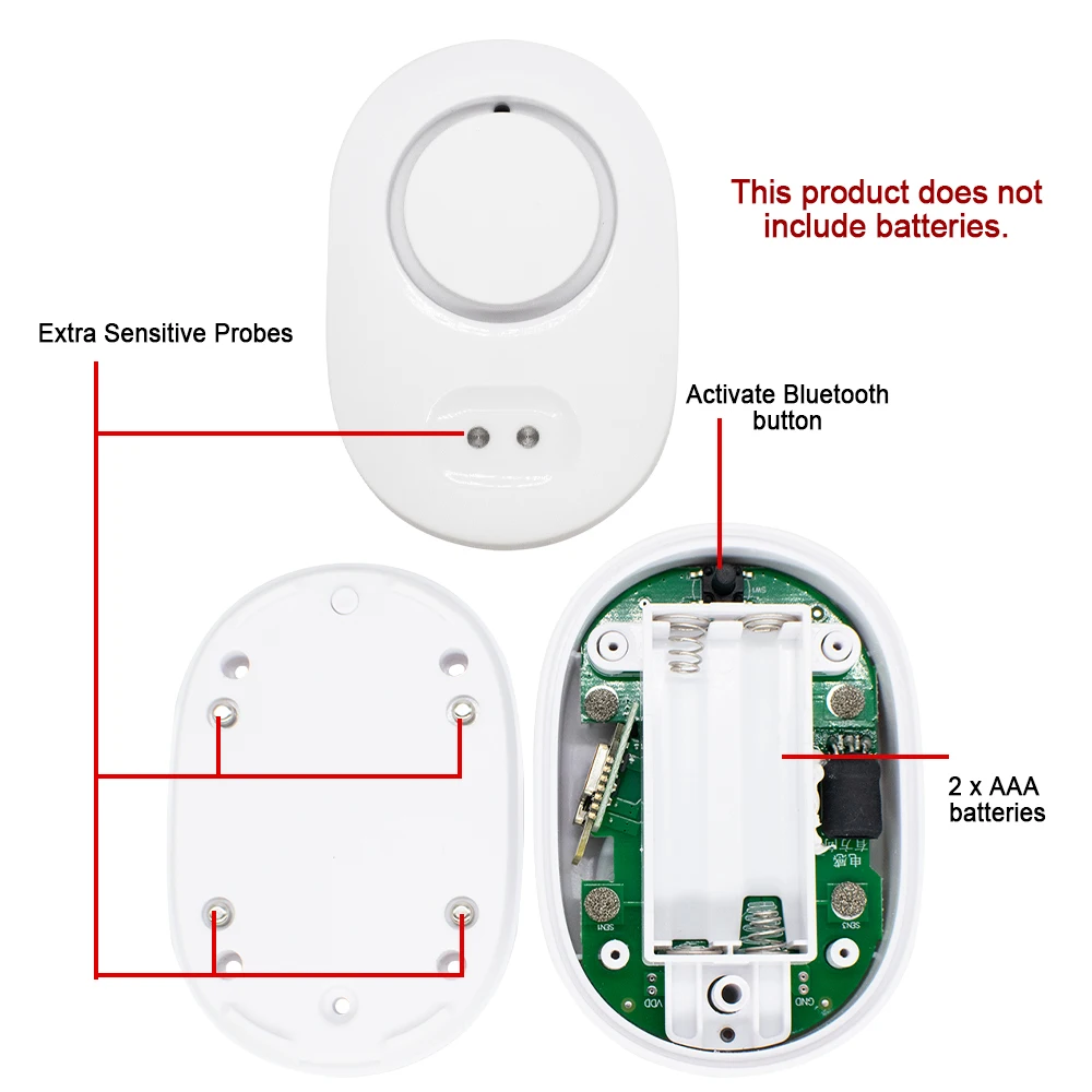 Tuya WiFi Smart Water Leak Detector 100dB Sound Alarm APP Real-time Monitoring Home Kitchen/Basement/Laundry Room Protection