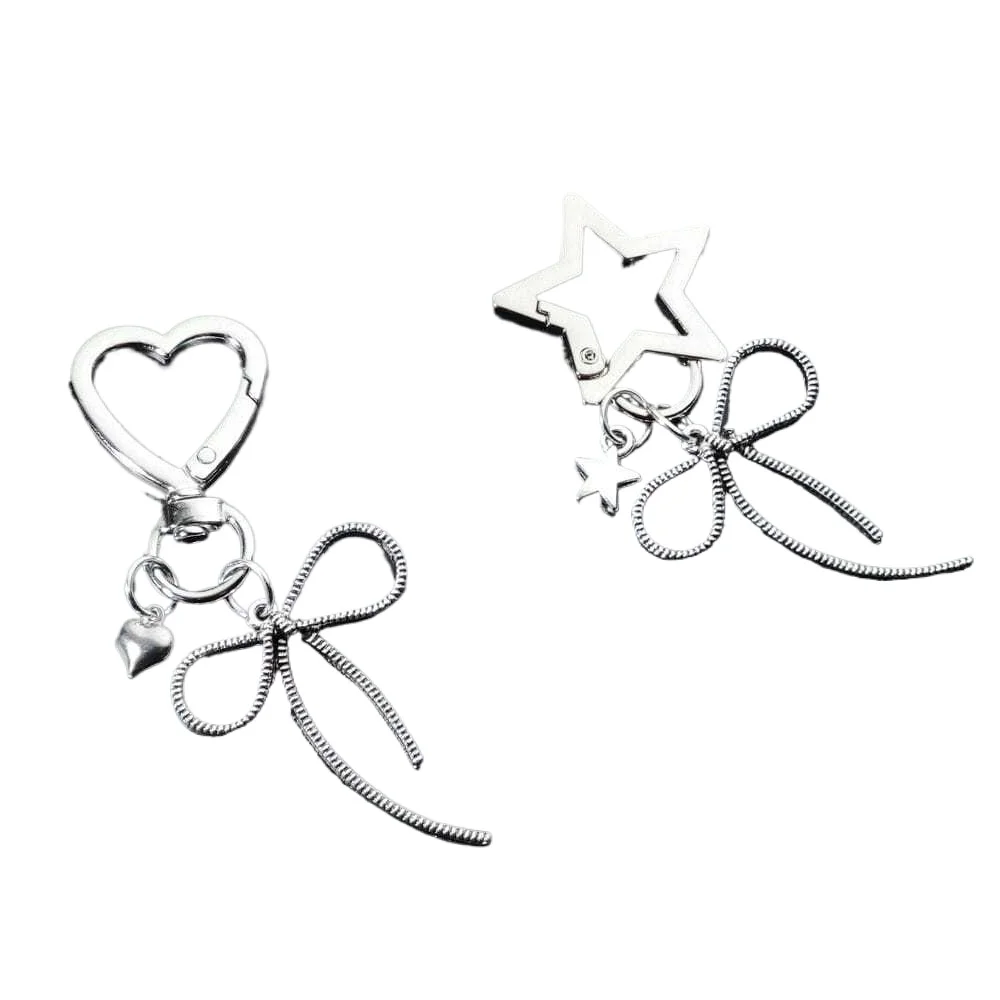Llavero Personalizado con Forma de Corazón y Lazo, de Acero Inoxidable, para Bolsos, Accesorios para Autos, Anillos para Llaves, Accesorios Exquisitos para Regalo