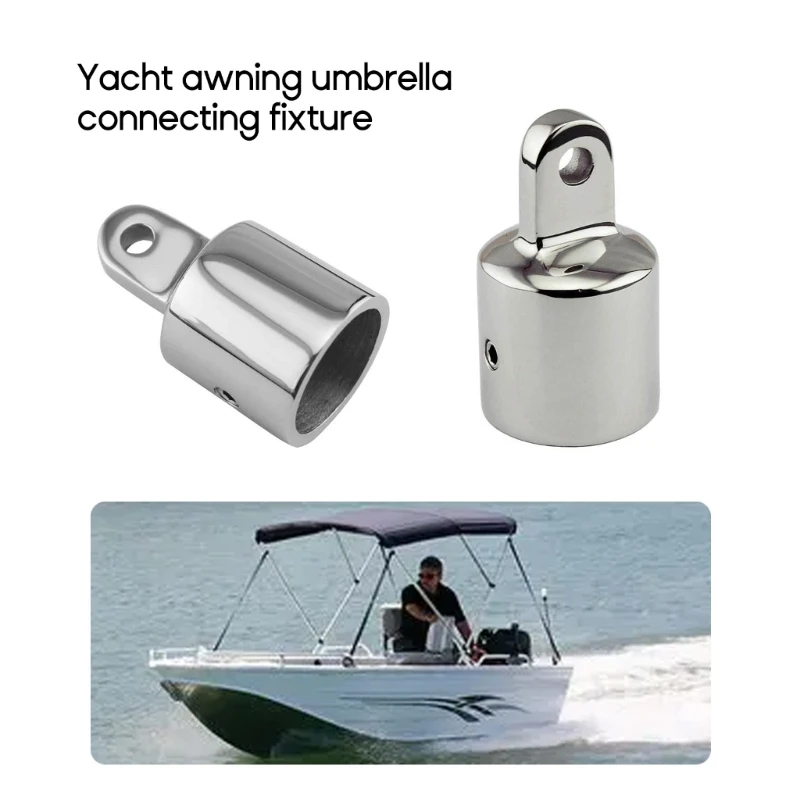 G99F 2pcs Marine Boat Yacht External Eye End Stainless Steel 316 Pipe Eye End Cap Bimini Top Fitting Hardware Canopy Tube End