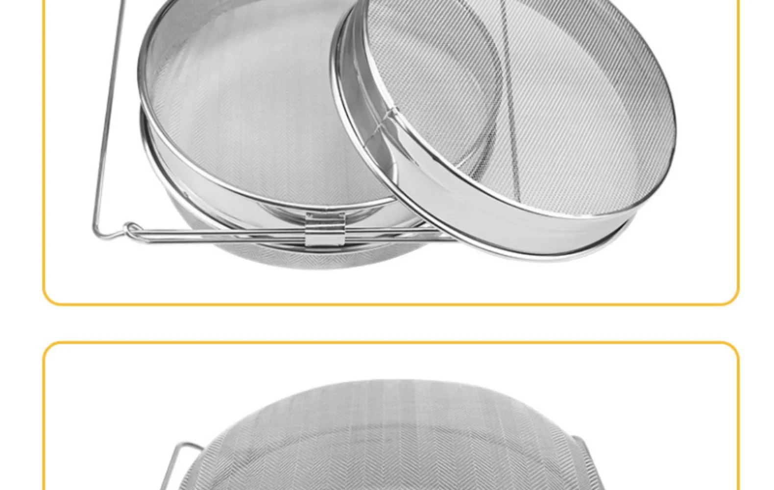 Reusable Mesh Double-Layer Honey Strainer Stainless Steel Screen Bilayer Honey Filters Beekeeping Equipment Straining Honey Tool