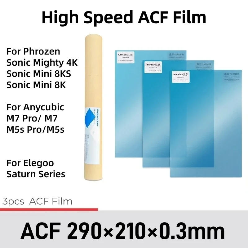 3 Stück ACF-Folie A4-Größe 210*290mm für Phrozen Sonic Mighty 4K Saturn 3 Ultra Photon M5s Pro Release Films Harz 3D-Drucker-Teile