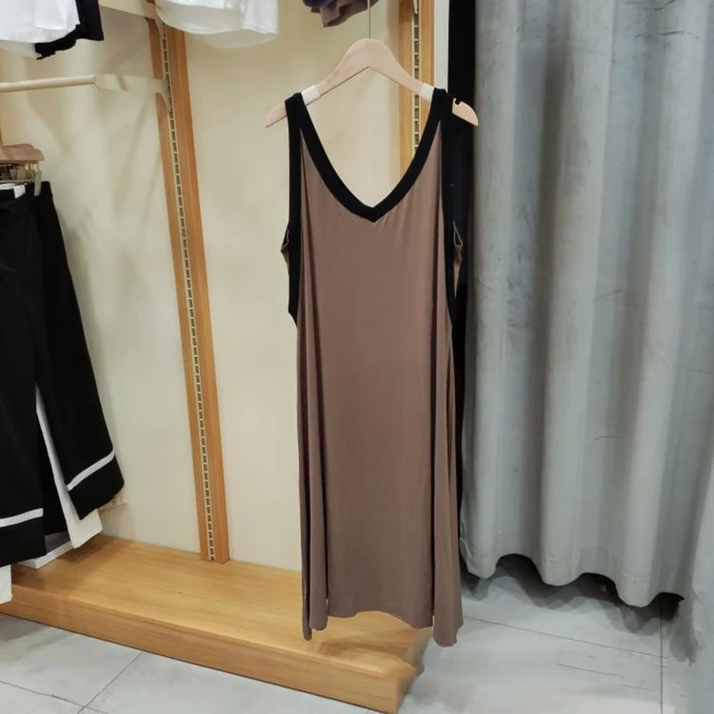 Women Slip shirts Set Pullovers Sleeveless Camisole Skirts Sweatshirt Retro Y2k Shirts Vest Waistcoat Long T-shirts Dresses