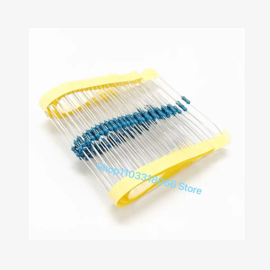 50 Uds 0,25 w 1/4W resistencia de película metálica de precisión 0,1% 1R-953R 300R 330R 301R 402R 470R 510R 499R deriva de baja temperatura 25ppm