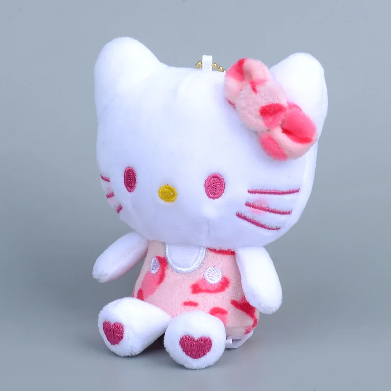 Olá kitty leopardo impressão brinquedos de pelúcia kawaii mochila pingente chaveiro acessórios menina aniversário criativo presentes periféricos