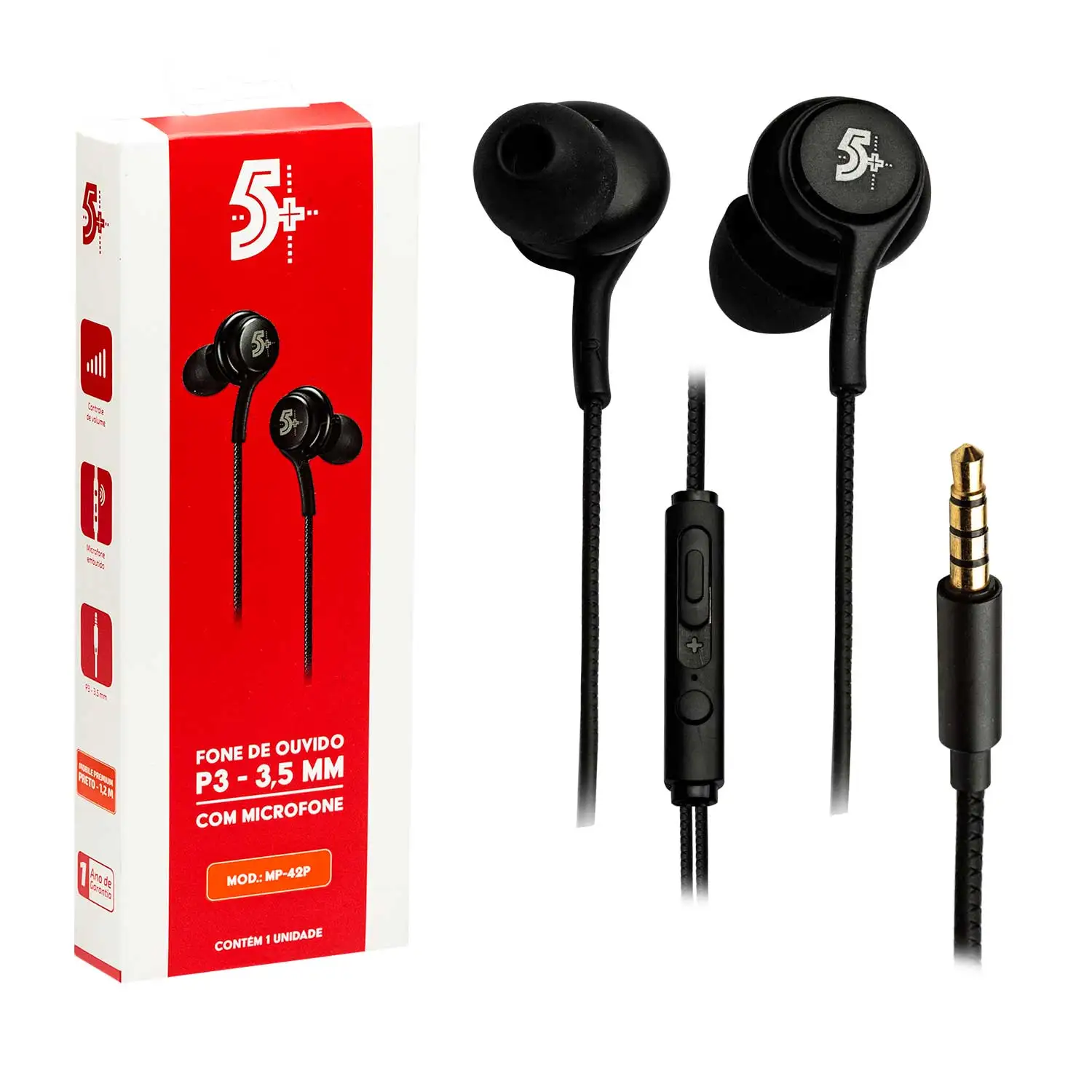 P2 Stereo Earphone With Wire And Microphone Mobile Phone Tablet