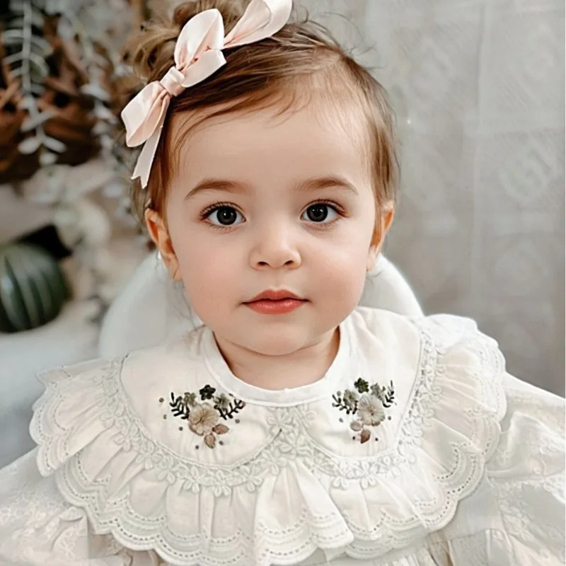 

Детский декоративный воротник с кружевной вышивкой и рюшами, имитация воротника принцессы, аксессуар для детей.