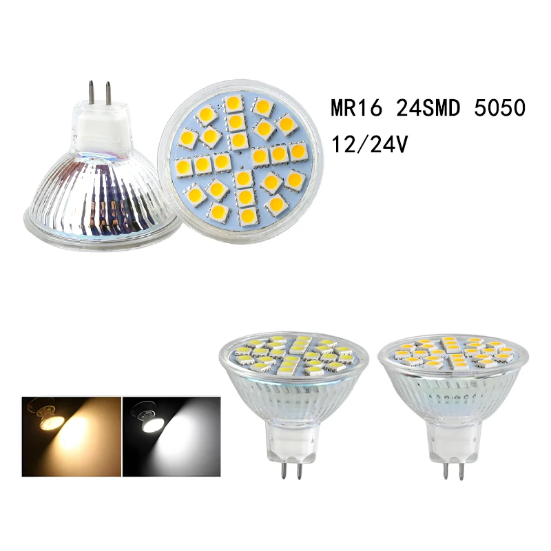 10 PcsMR 11 Ledガラススポットライトバルブ2.5 w低Smd 5730 3 w照明ランプ12 leds  15 leds  24 leds  30 leds SMD調光可能Dc 12 v-24 vは使用不可