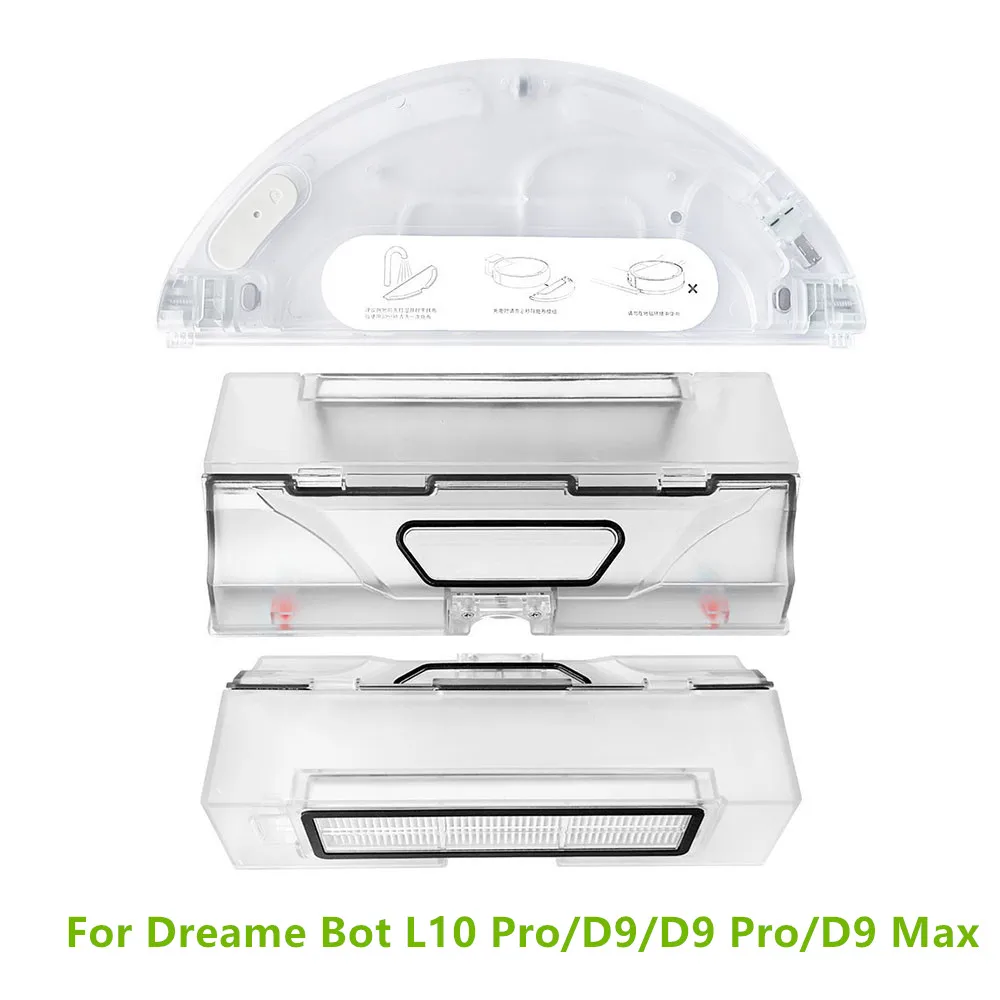 Pour Dreame Bot D9/D9 Pro/D9 Max boîte de collecte de poussière collecteur de poubelle réservoir d'eau boîte à poussière avec filtre Hepa pour Dreame Bot L10 Pro