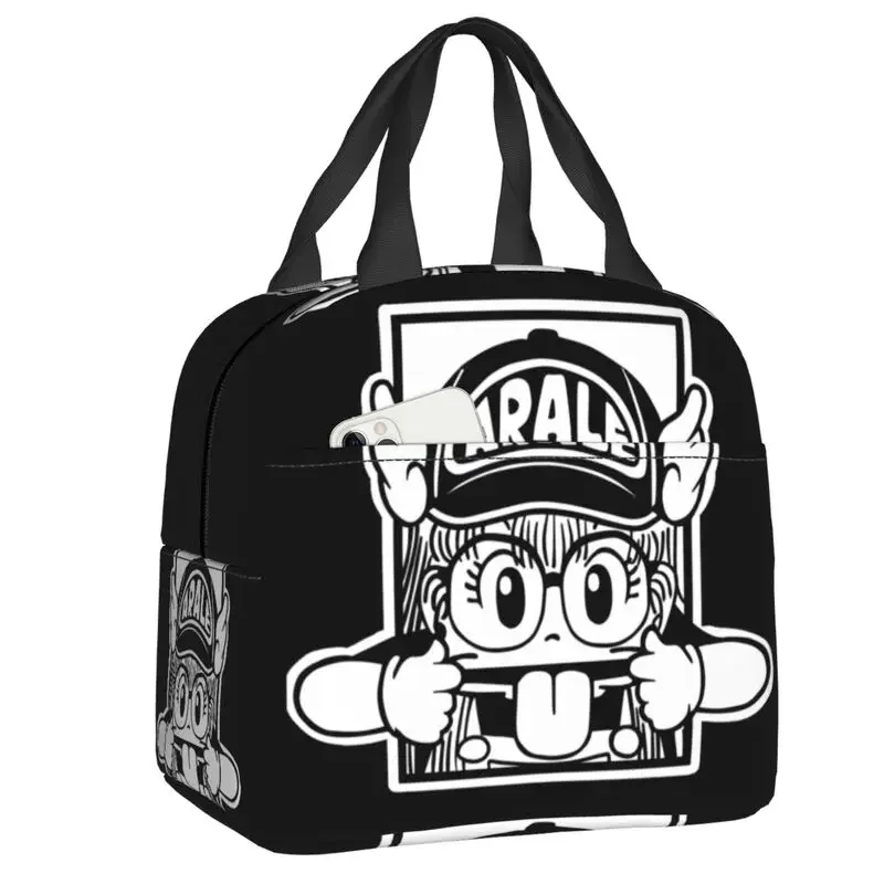 Arale Norimaki Anime Thermal Insulated Lunch Bags Women Dr. Slump Portable Lunch Container for School Office Outdoor Food Box