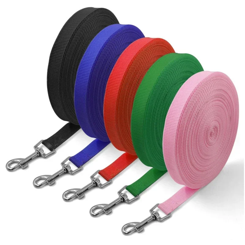 Nylon Dog Training Leashes Walking Pets Leash Long Lanyard Traction Rope for Small Medium Large Dogs 15/20/30/50/100ft