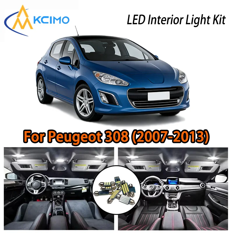 

KCIMO For Peugeot 308 (2007-2013) Premium LED Interior Kit - 2 Colors , Quick Installation, Long-Lasting