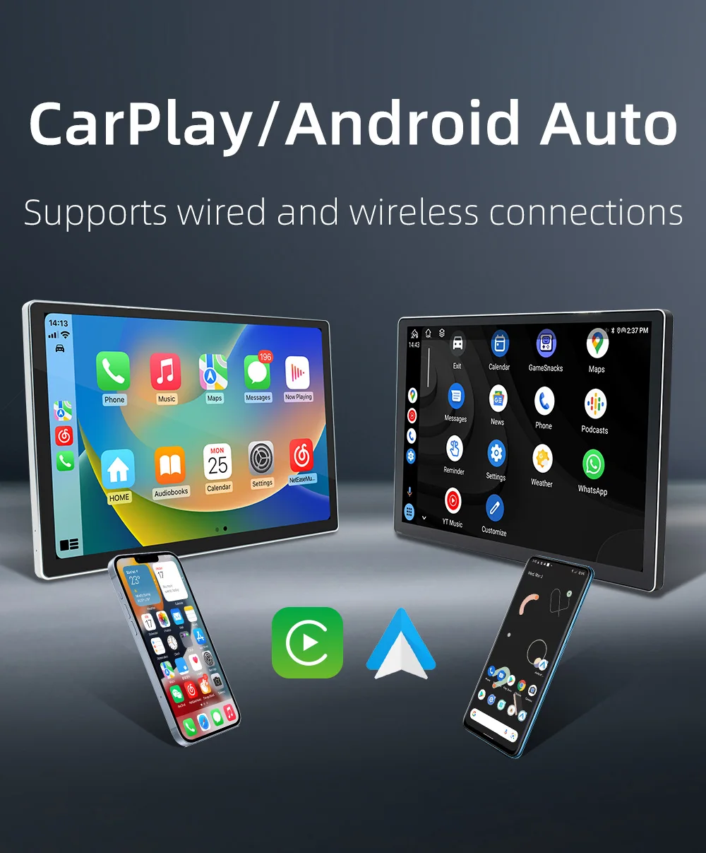 Automobile Universal 13.3  inch WIFI+ 4G Signal large Size Android System 360 DSP Car play Video Radio Stereo Multimedia