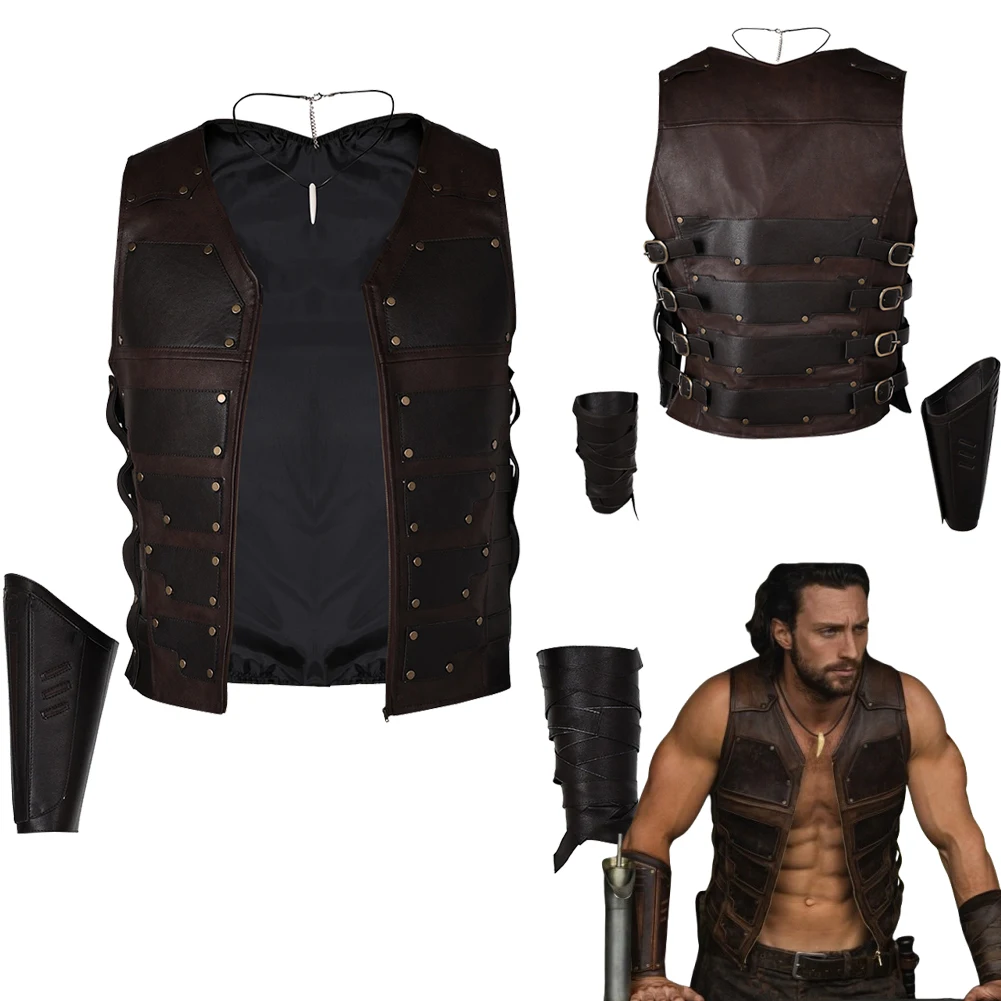 Kraven the Hunter Cosplay Fantasia Costume Vest Jacket Hand Guard Disguise For Men Male Adult Halloween Carnival Party Suit