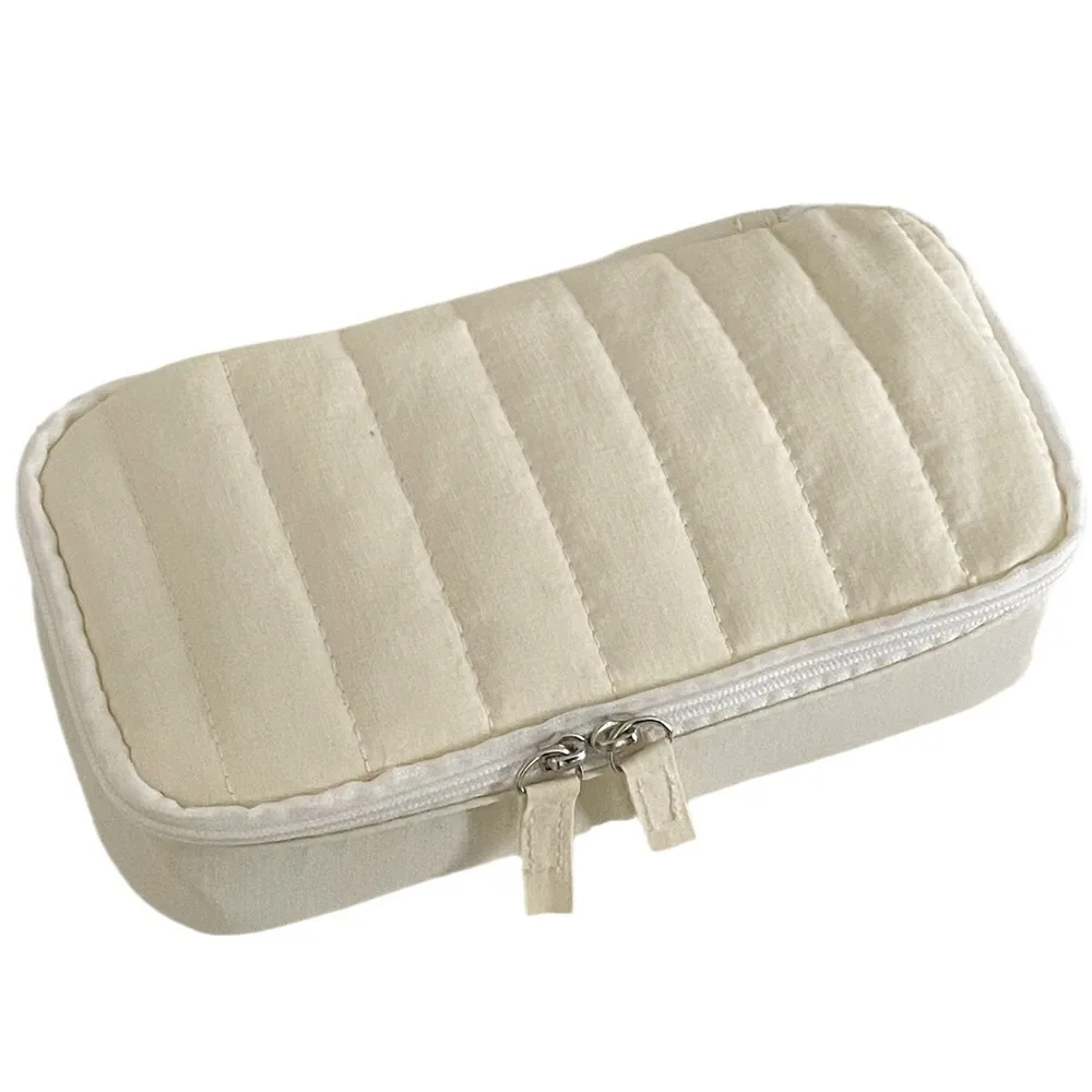 

Cotton Large-capacity Stationery Storage Bag Soft Multi-function Pencil Pouch Candy Color Cute Design Makeup Box School Supplies