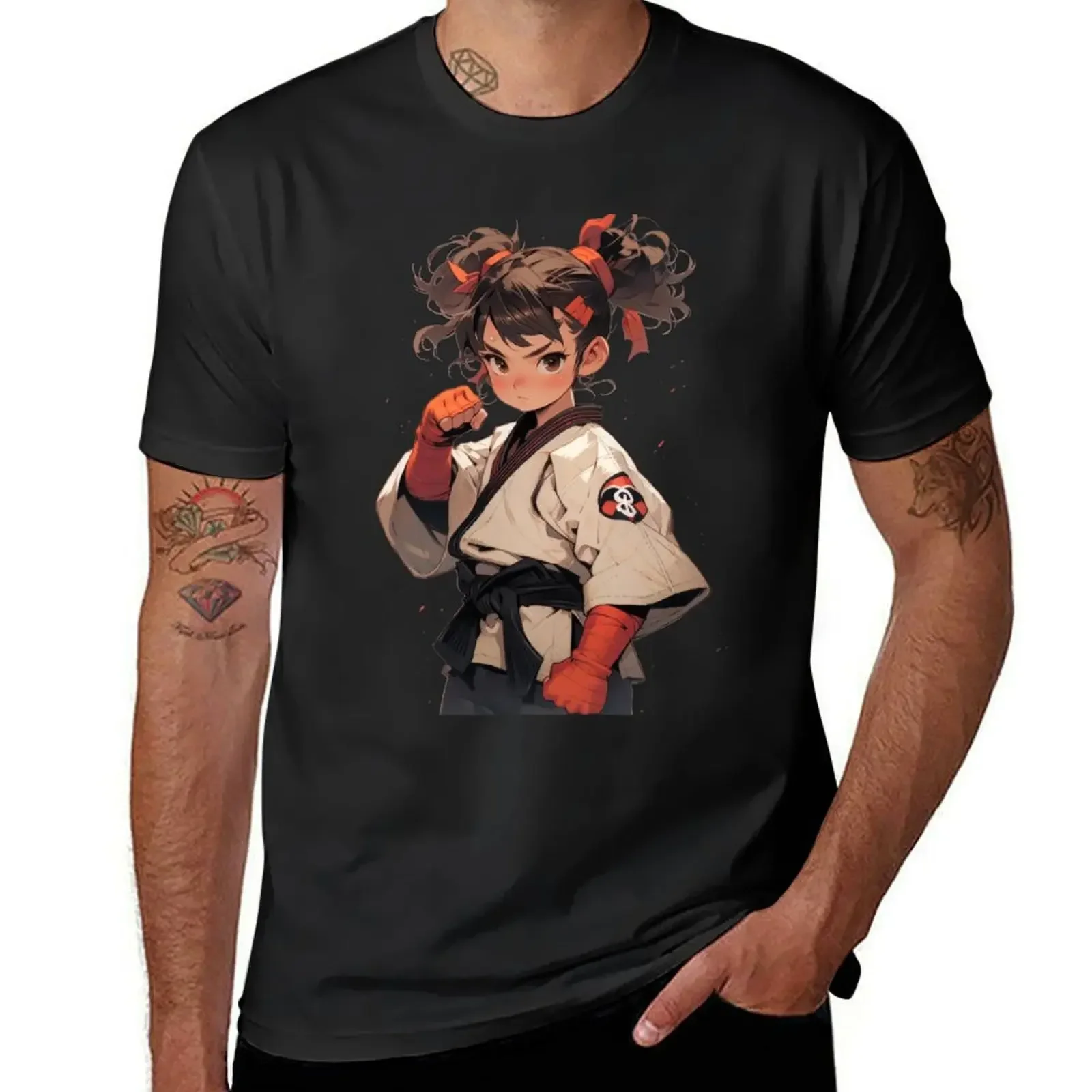 Cute Karate Girl T-Shirt oversized graphic tee Blouse quick drying vintage t shirts men t shirts high quality