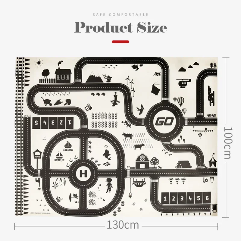 83*58 cm/130*100 cm Straße Matte Kinder Verkehrs Auto Karte Pädagogisches Spielzeug Straße Kunststoff Teppich Playmat für Matten Stadt Kinder Spielzeug Spiele – Detail 20