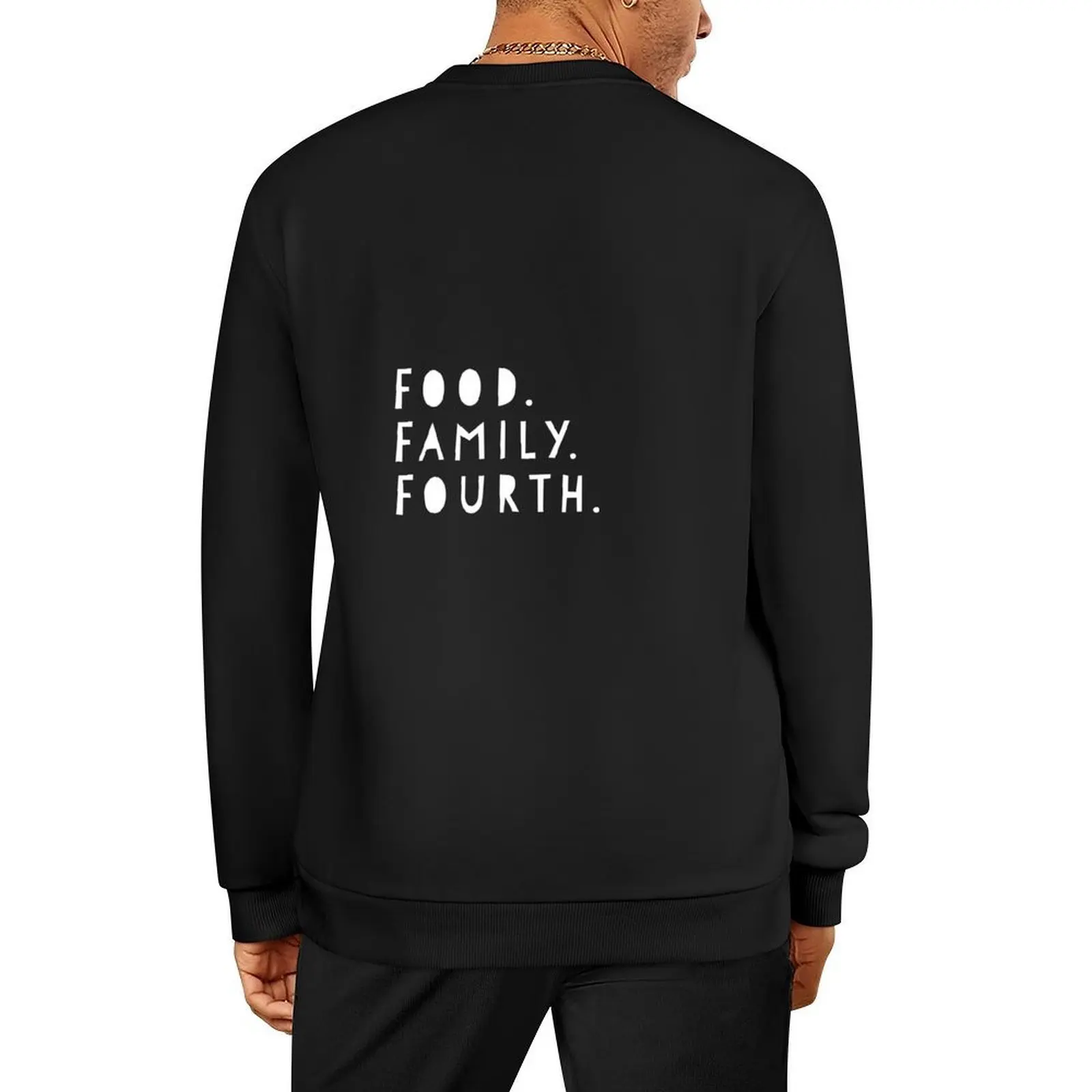 

Food. Family. Fourth. Fourth of July party Pullover autumn men's sweat-shirt set anime sweatshirt