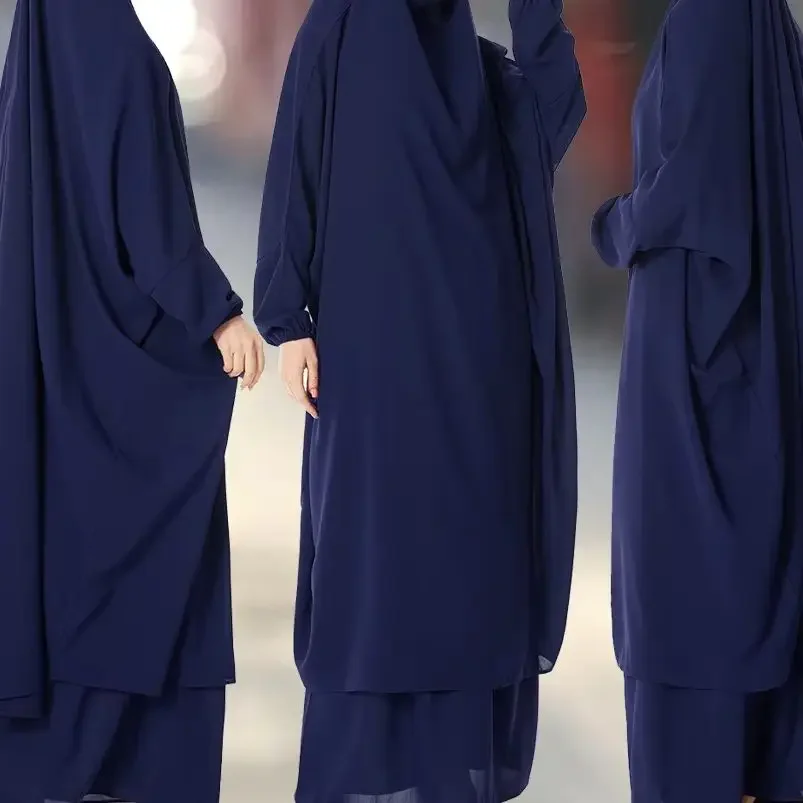 

Комплект из 2 предметов: Абая с капюшоном, химар и джалабия. Женское мусульманское платье для намаза, юбка, роба, кафтан, исламская одежда для Рамадана, Турция.