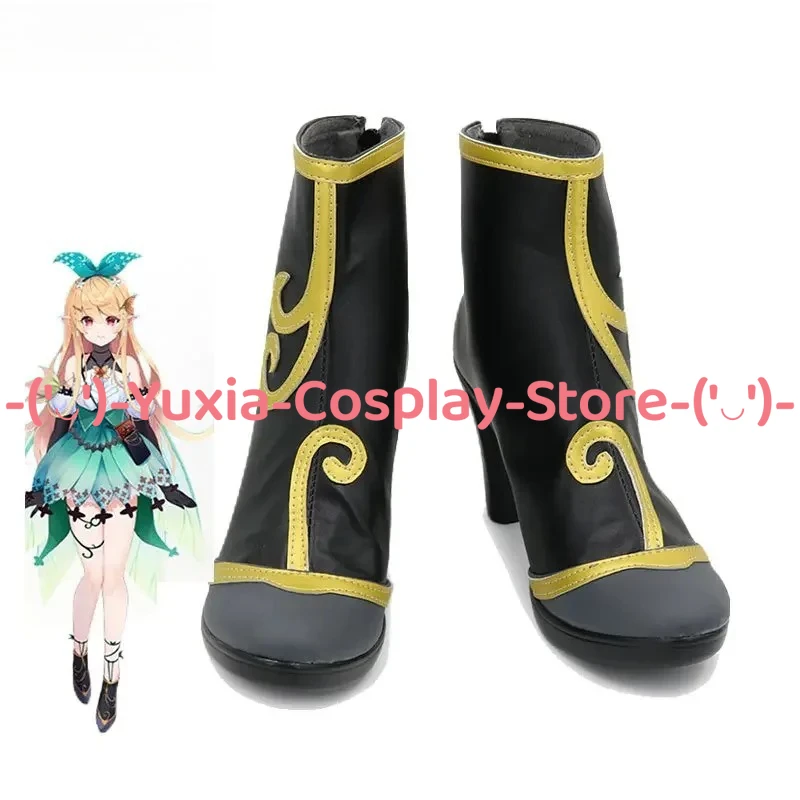 Yuxiacosplay! Nijisanji EN Pomu Rainpuff Cosplay Schoenen Anime Karakter Prop PU Lederen Laarzen Halloween Carnaval Feestkostuum