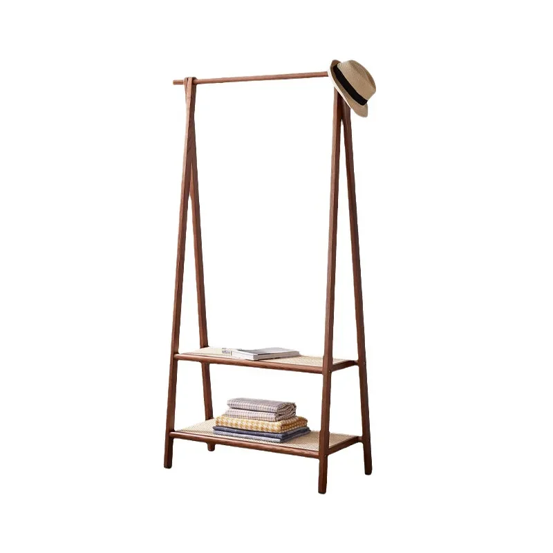 

American floor-to-ceiling coat rack, all solid wood walnut color rack, real vine.