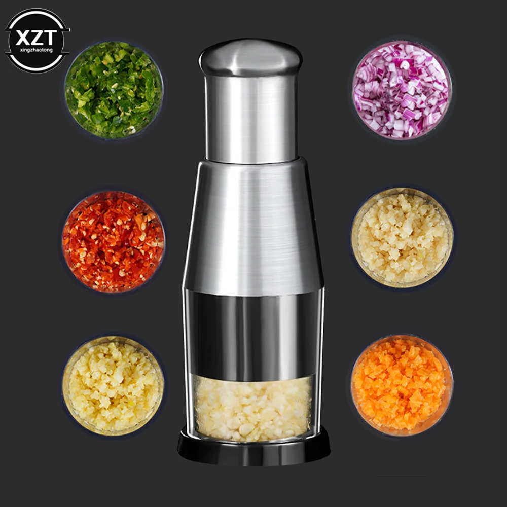 

Garlic Chopper Stainless Steel Garlic Cutter Multifunctional Manual Chopping Tool For Vegetables Cutter Meat Grinders Kitchen