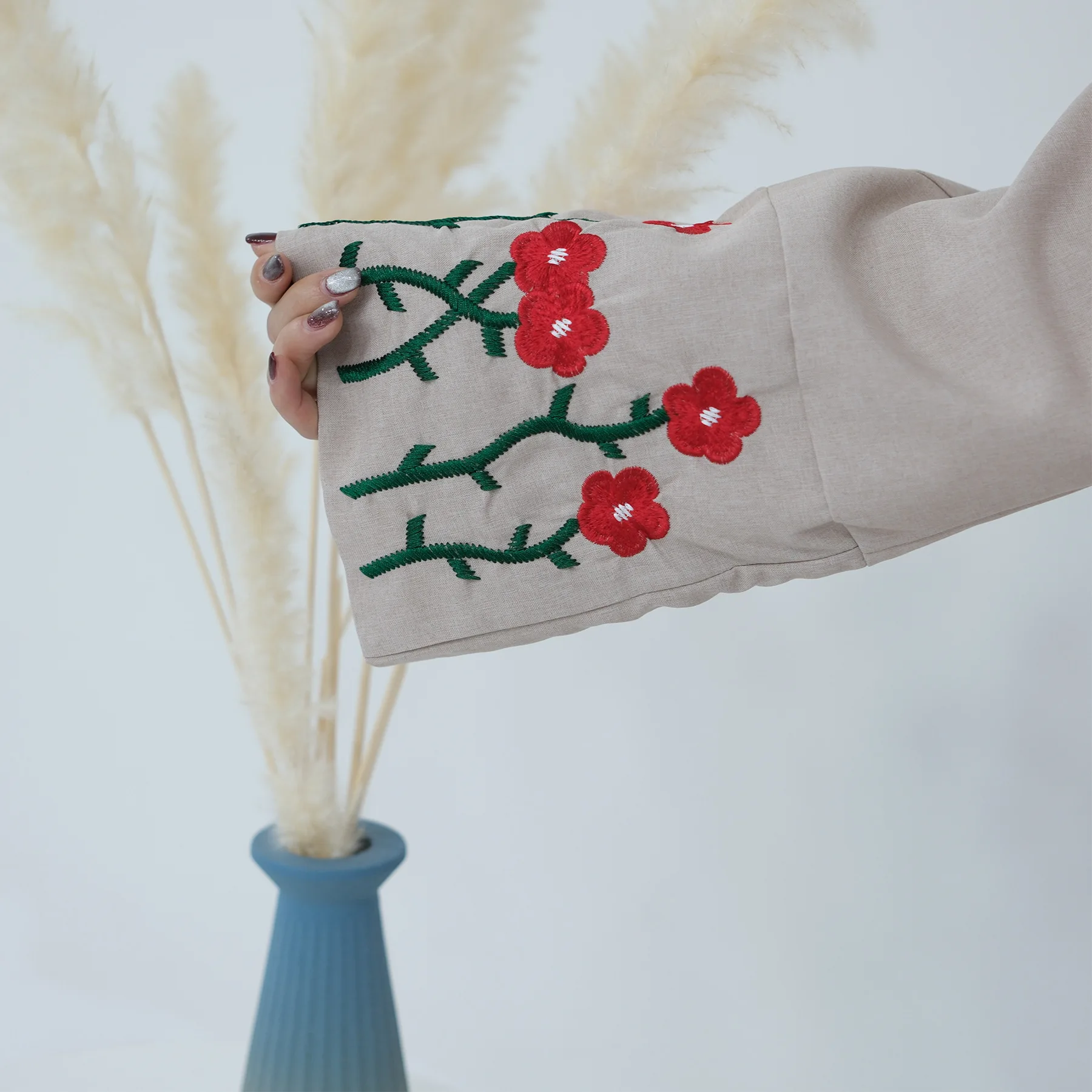 Nouveau EID Cardigan dubaï fleur blanc broderie Eid Robe Musulmane femmes Robe vêtements islamiques fête mariage modeste lin Abaya