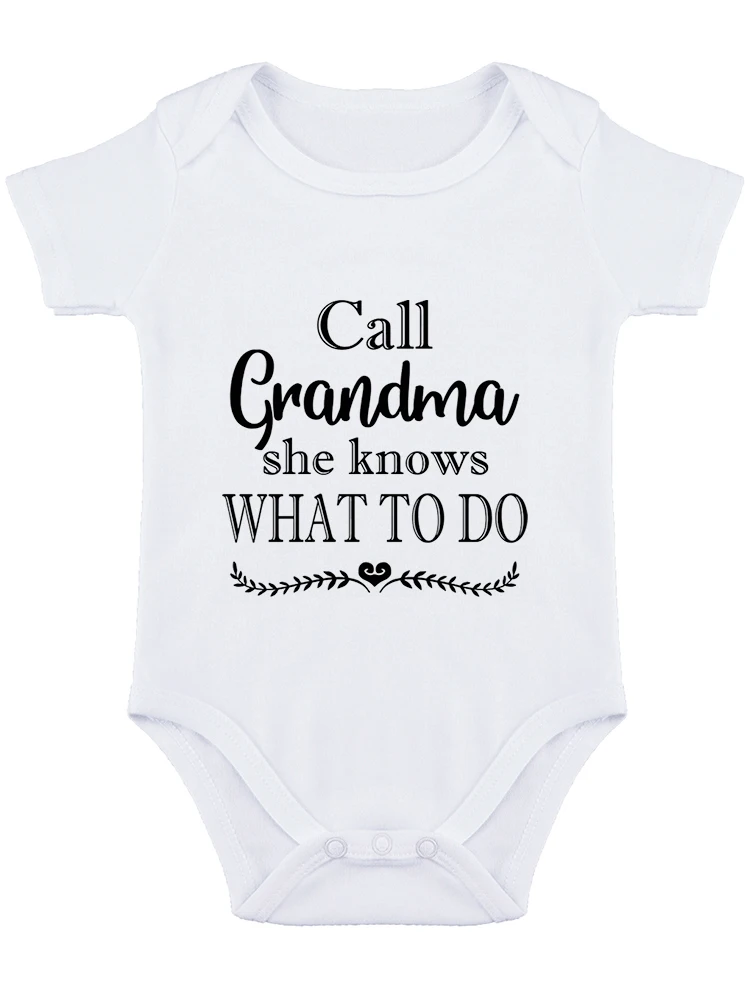 Call Grandma She Knows What To Do Baby Bodysuit Funny Baby onesie Cute Romper Clothing Adorable Outfit