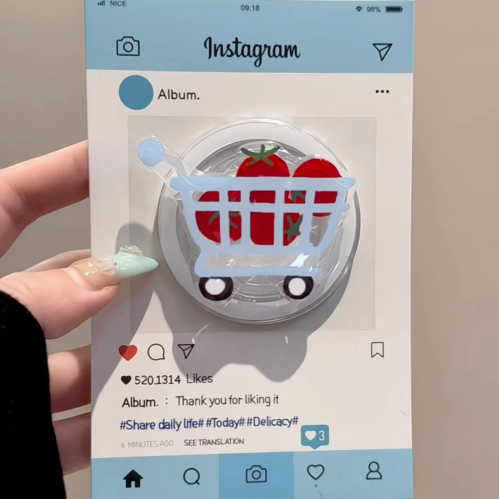 

Корейский милый помидор для мобильного телефона Magsafe, магнитная ручка для телефона Griptok Grip Tok, подставка для аксессуаров для iPhone, магнитный держатель, кольцо