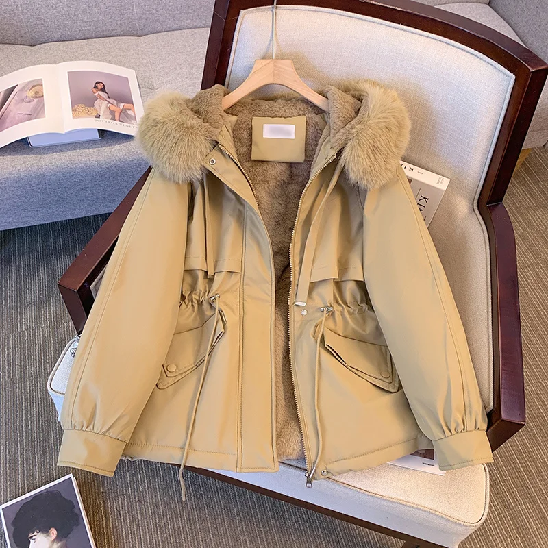 

Parkas Waterproof Woman Womens Autumn Basic Outwear Fur Turn-Down Trip Off-Season Metal Matte Wool-Liner Shaped Simple Windproof