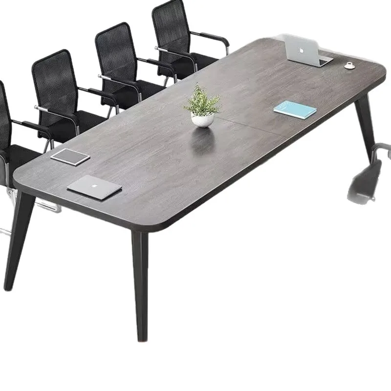 طاولة مؤتمرات طاولة طويلة بسيطة وحديثة لغرفة الاجتماعات الصغيرة طاولة تدريب منضدة بسيطة مكتب طويل ومجموعة كرسي