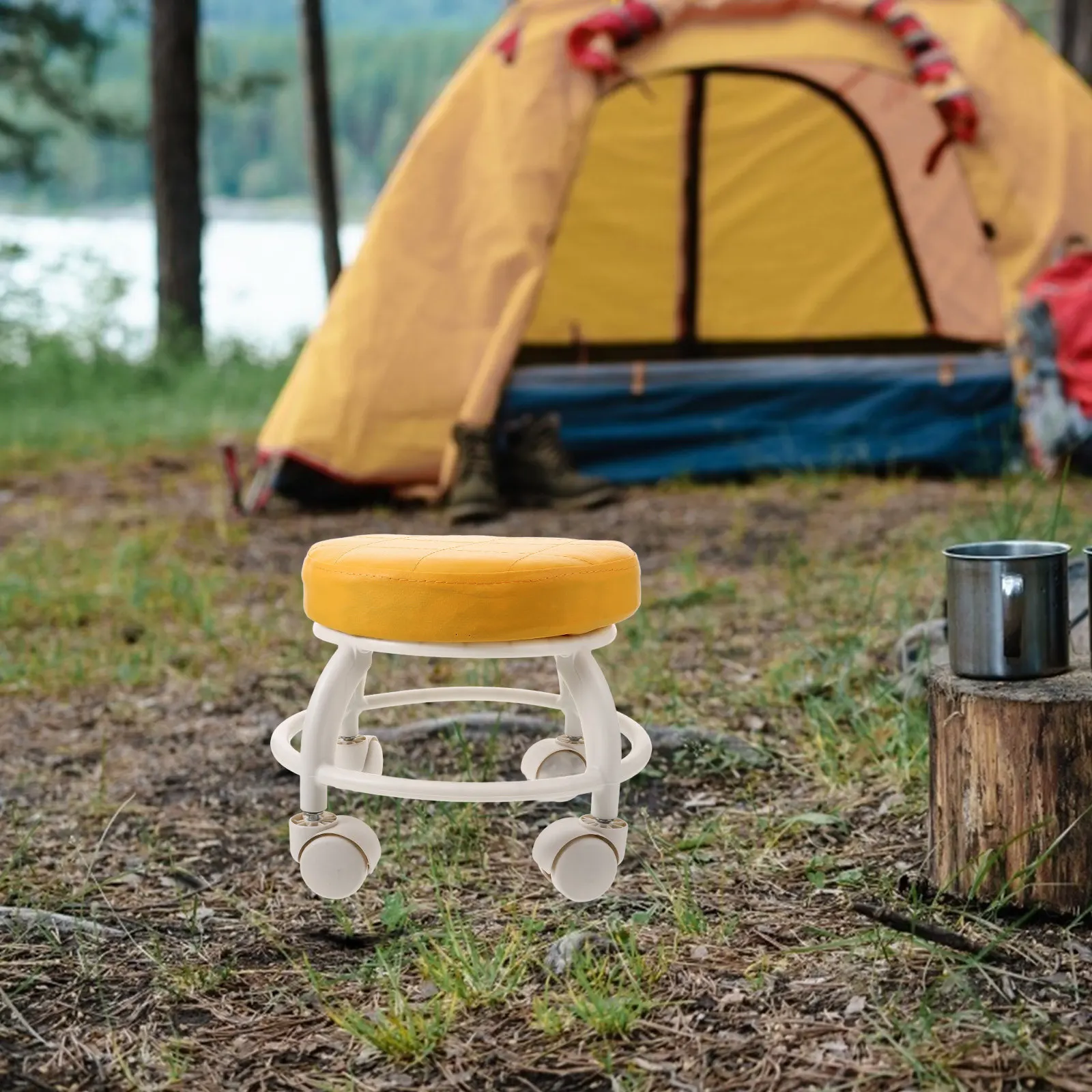 

Низкий стул для педикюра, оранжевый, на универсальных колесах, эргономичное удобное сиденье для салона, массажа, спа, подставка для ног