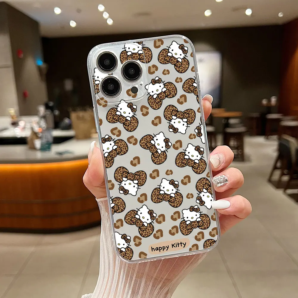 Fashion Hello Kitty Phone Case For Samsung S24 S23 S22 S21 S20 S10 FE Note20 Note10 Plus Ultra Lite 5G Clear Soft TPU Cover