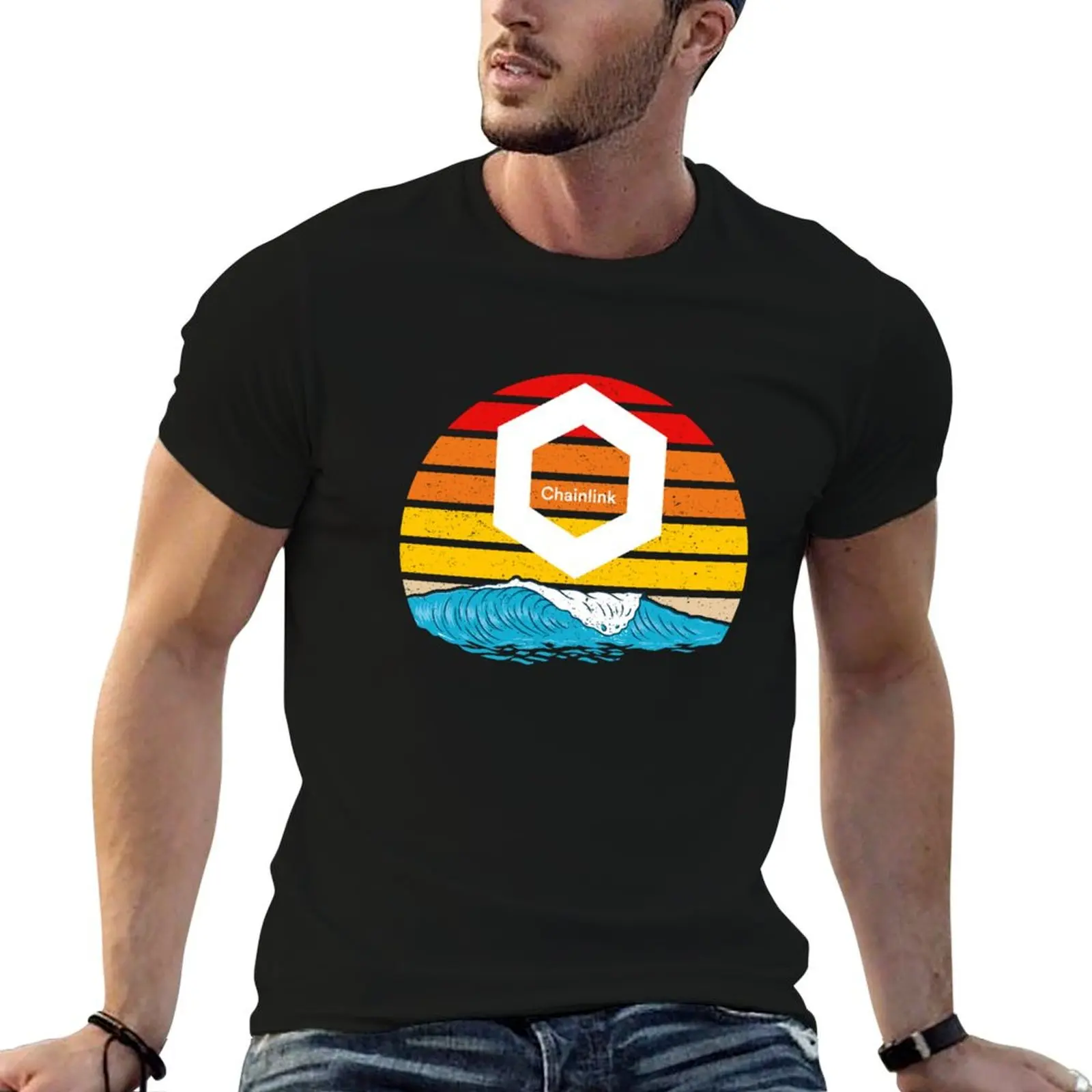 

Chainlink Ride the Wave Sunset Design T-Shirt affliction shirts essential t shirt mens t shirts