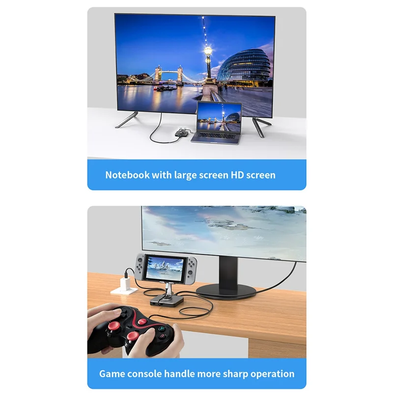 Aluminum Alloy Folding Rotating Stand Docking Station Game Switch Console Base 4K HD Projection Screen Docking Station