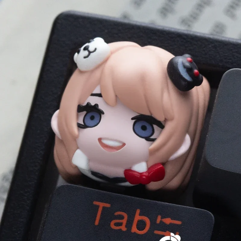 

Enoshima Junko KeyCap Cute Cartoon Anime Custom Resin Point Keycaps Artisan Desing Key Caps for Gaming Mechanical Keyboard Gifts