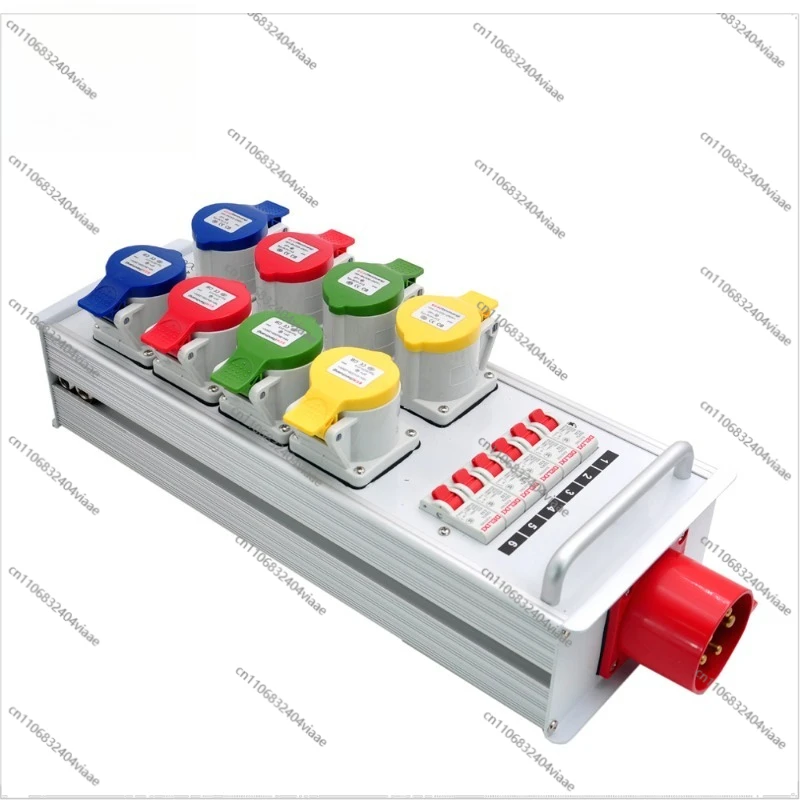 For 8CH Mobile Portable Junction Box with Aluminum Alloy Carrying Handle 16A Output 3-pin Plug